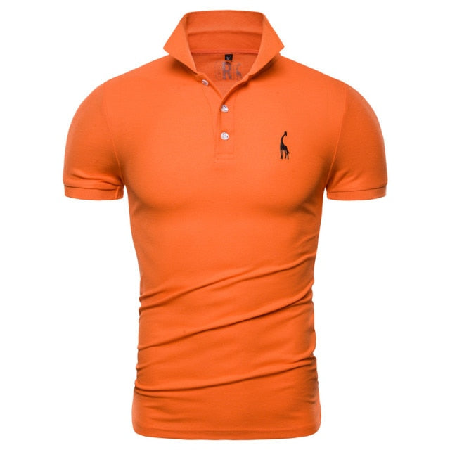 NEGIZBER New Man Polo Shirt Mens Casual Deer Embroidery Cotton Polo shirt Men Short Sleeve High Quantity polo men
