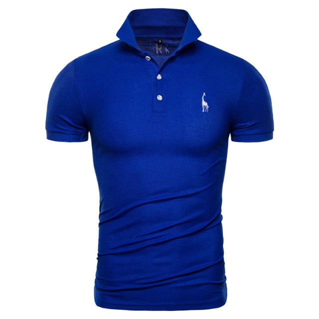 NEGIZBER New Man Polo Shirt Mens Casual Deer Embroidery Cotton Polo shirt Men Short Sleeve High Quantity polo men