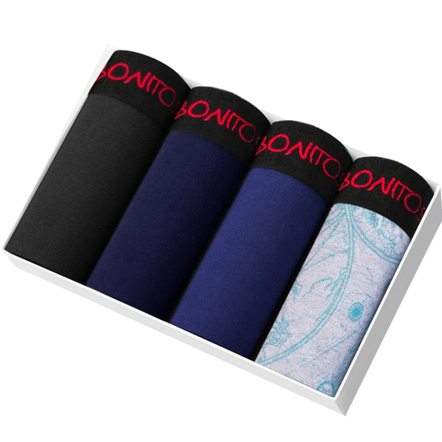 4pcs Boxer Shorts Underpants man Men's Panties Men Boxer Underwear Cotton for Male Couple Sexy Set Calecon Large Size Lot Soft