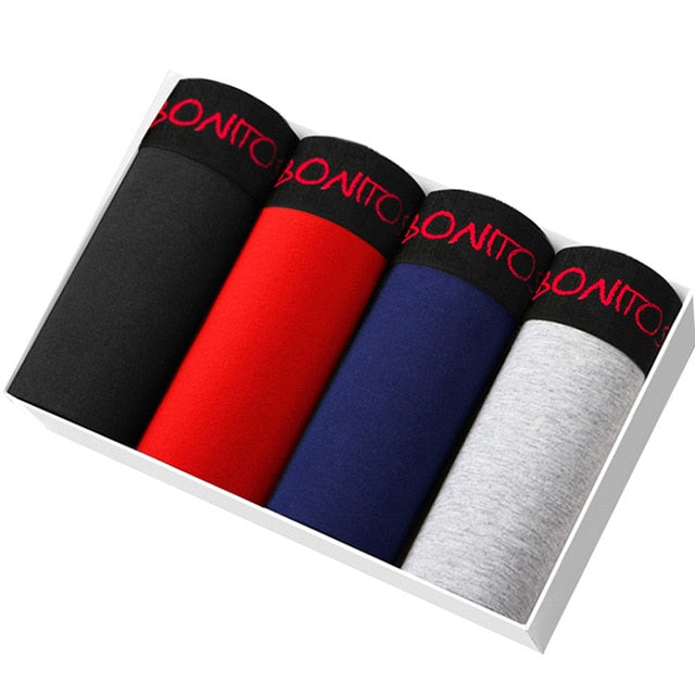 4pcs Boxer Shorts Underpants man Men's Panties Men Boxer Underwear Cotton for Male Couple Sexy Set Calecon Large Size Lot Soft