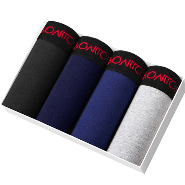 4pcs Boxer Shorts Underpants man Men's Panties Men Boxer Underwear Cotton for Male Couple Sexy Set Calecon Large Size Lot Soft
