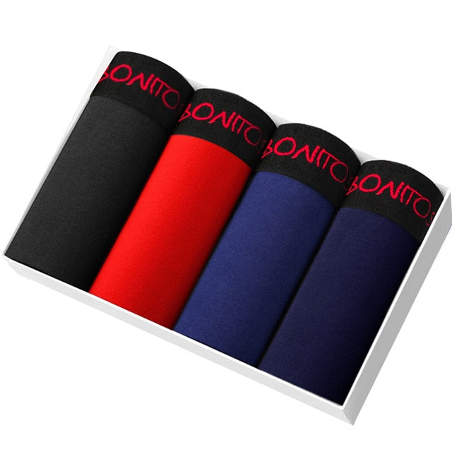 4pcs Boxer Shorts Underpants man Men's Panties Men Boxer Underwear Cotton for Male Couple Sexy Set Calecon Large Size Lot Soft