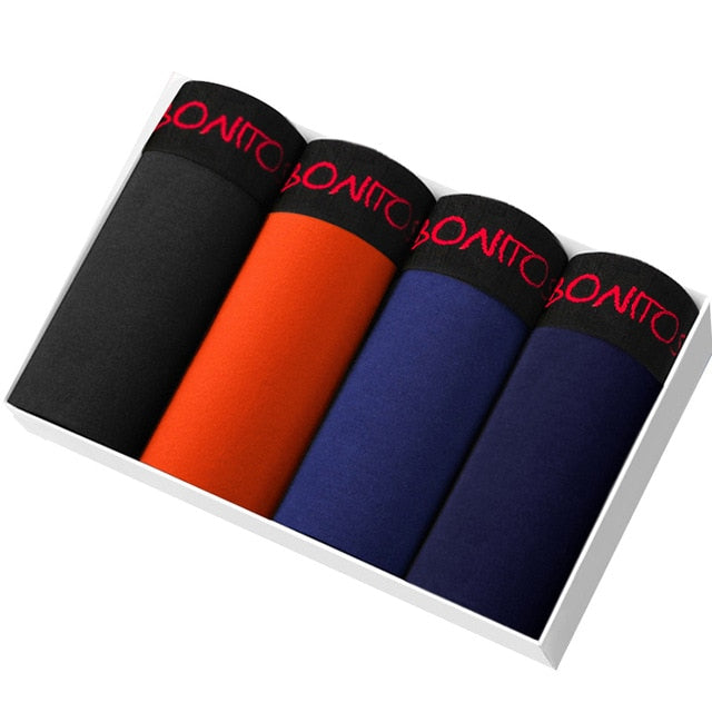 4pcs Boxer Shorts Underpants man Men's Panties Men Boxer Underwear Cotton for Male Couple Sexy Set Calecon Large Size Lot Soft