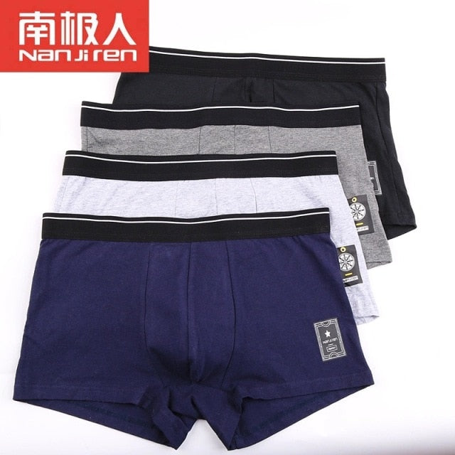 Men Underwear Boxer Shorts Panties Solid Shorts Brand Underpants Men 100% Cotton Breathable Mid Waist Shorts Men L-3XL