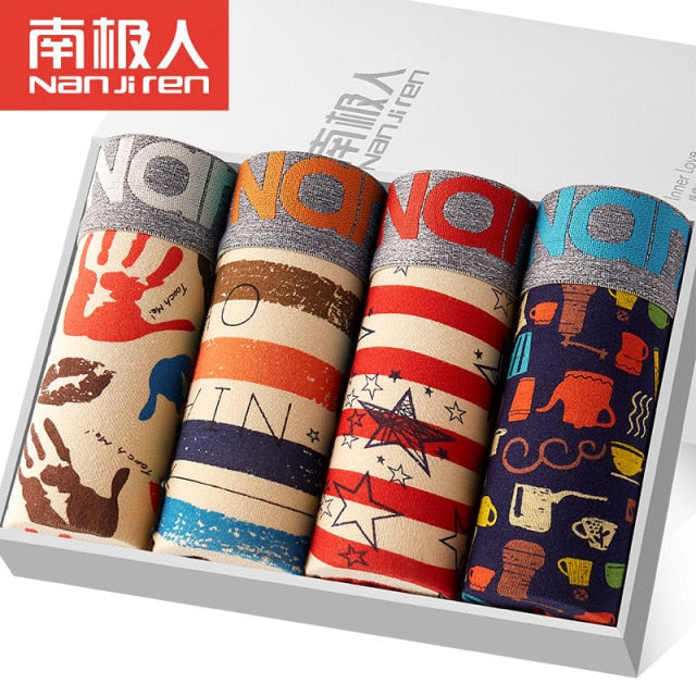 Men Underwear Boxer Shorts Panties Solid Shorts Brand Underpants Men 100% Cotton Breathable Mid Waist Shorts Men L-3XL