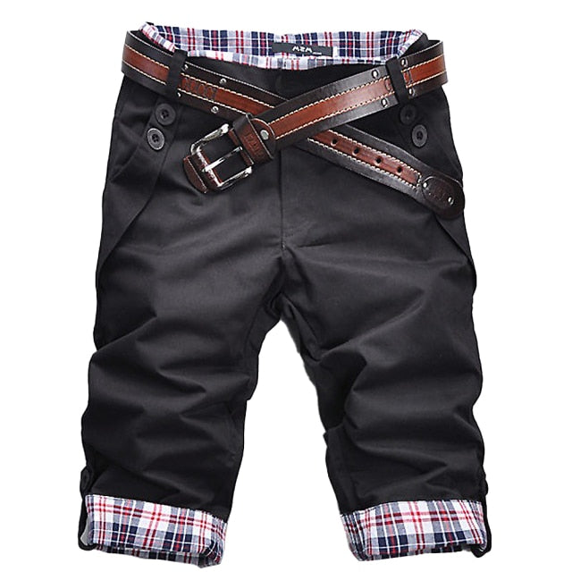 Men Casual Summer Plaid Patchwork Pockets Buttons Fifth Pants Loose Beach Shorts Male Summer Sports Workout Bottoms Clothing