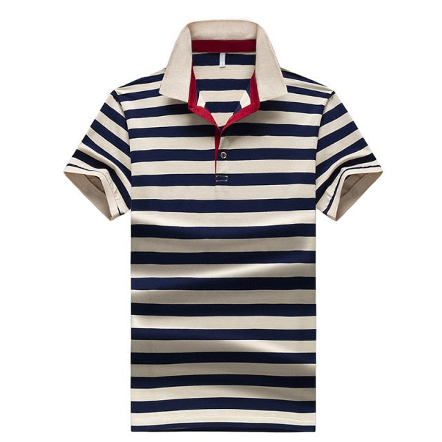 polo shirt men high quality mens polo shirt 95%cotton Short-sleeved embroidered stripes business casual mens polo shirt 3631