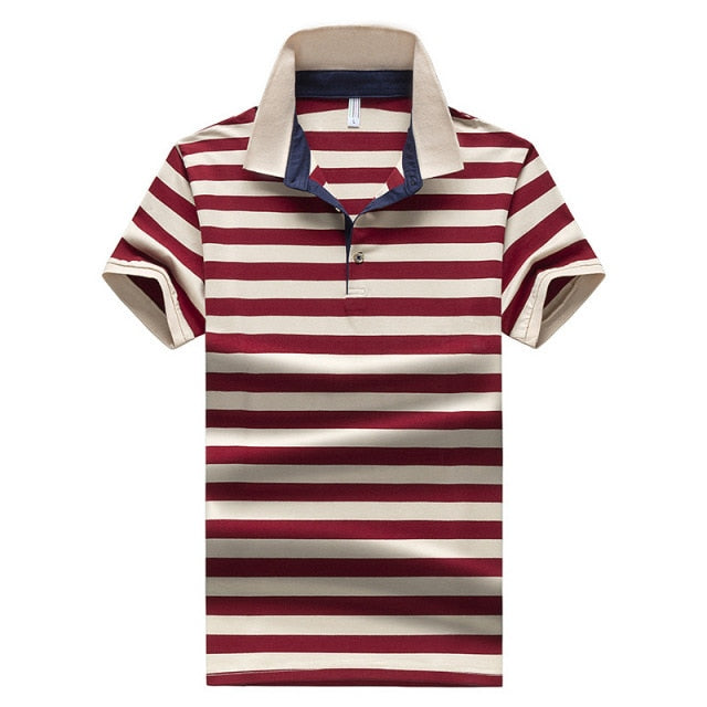polo shirt men high quality mens polo shirt 95%cotton Short-sleeved embroidered stripes business casual mens polo shirt 3631