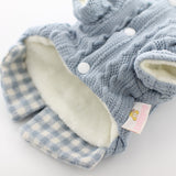 Dog Clothes For Small Dogs Knited Knited Sweater Dog Jumper Winter Warm Clothes Buttom Apparel Fake Two Pcs Plaid Design