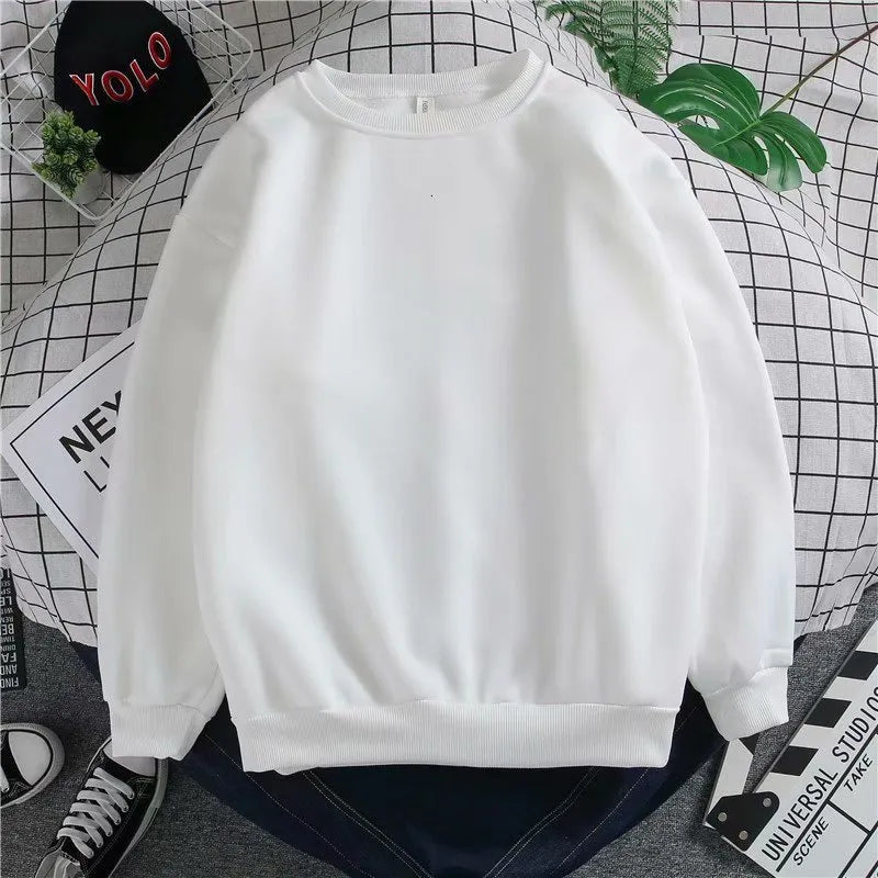 Winter Thickened Women Men Sweater Loose Joker Solid Color Lovers Couples Long Sleeve Fashion Pullover Top Blouse