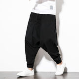 Chinese Style Harem Pants Men Streetwear Casual Joggers Mens Pants Cotton Linen Sweatpants Ankle-length Men Trousers M-5XL