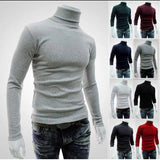 Men Sweater Solid Color Long Sleeve Turtleneck Sweater in Men's Pullovers Knitted Sweater Men Jersey Hombre Cuello