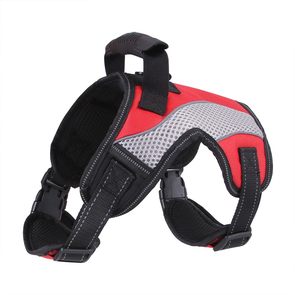 Large pet Dog Harness All Weather Service Nylon Dog Vest Padded Adjustable Safety Vehicular Lead For Dogs Pet