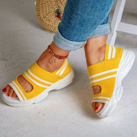 Women sandals 2022 summer shoes woman knitting breathable sandals wedges platform sandals lady comfortable shoes