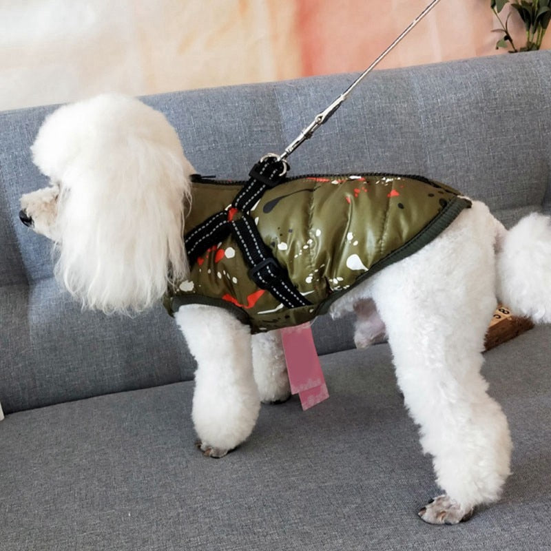 Winter Dog Clothes Waterproof Pet Warm Padded Vest Zipper Jacket Coat For Small Medium Large Dogs Chihuahua Pug Ropa Para Perros