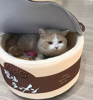 Cute Instant Noodle Pet dog cat House bed Kennel Super Large Warm Dog Cat Nest Beds Cushion Udon Cup Noodle Pet Bed Cozy Cushion
