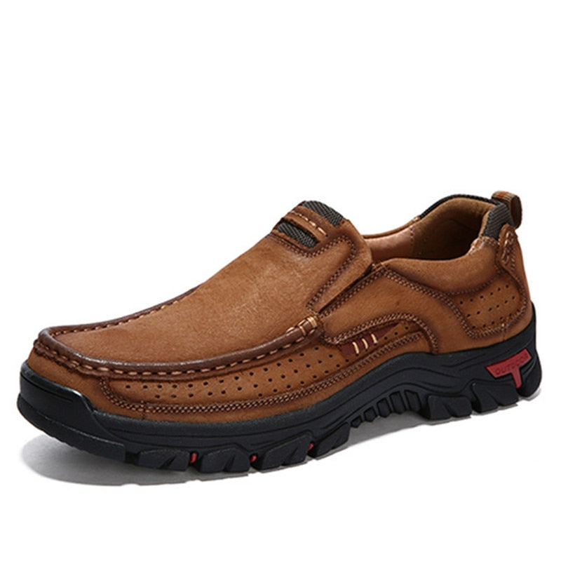 High Quality Men's shoes 100% Genuine Leather Casual Shoes Waterproof  Work Shoes Cow Leather Loafers Plus Size 38-48