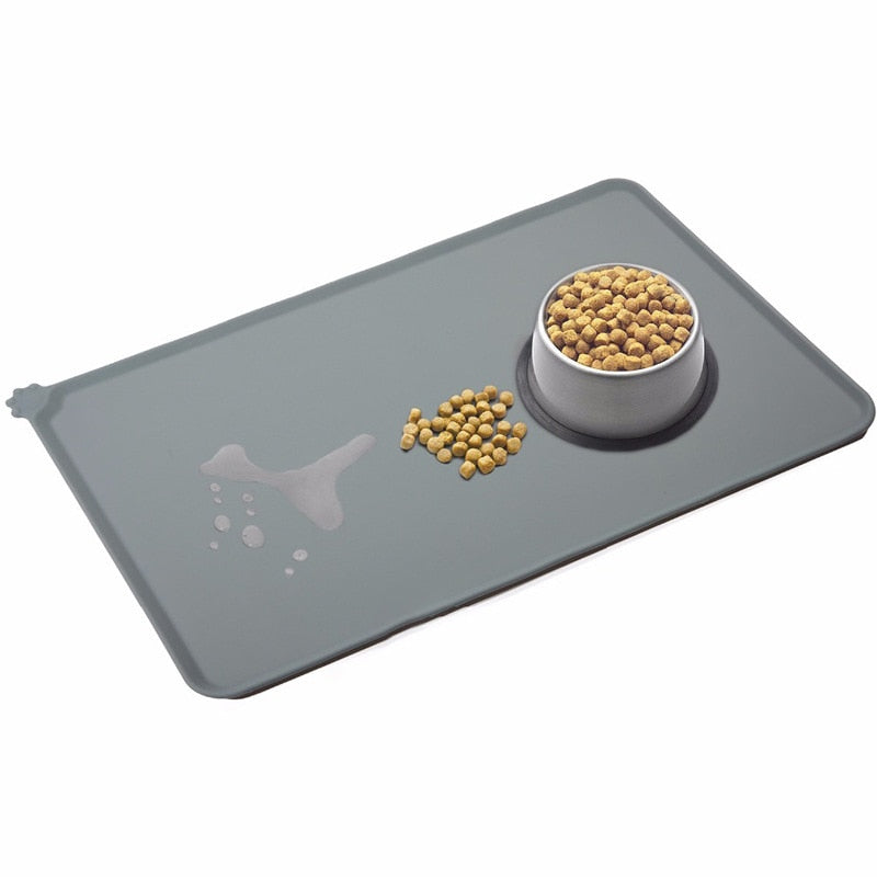 HOOPET Waterproof Pet Mat For Dog Cat Solid Color Silicone Pet Food Pad Pet Bowl Drinking Mat Dog Feeding Easy Washing