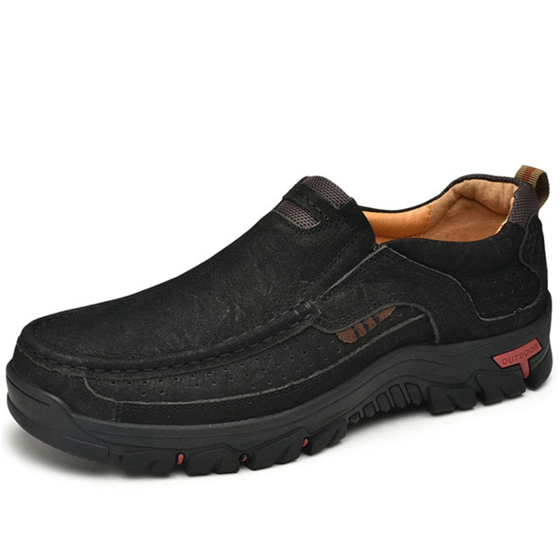High Quality Men's shoes 100% Genuine Leather Casual Shoes Waterproof  Work Shoes Cow Leather Loafers Plus Size 38-48