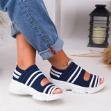 Women sandals 2022 summer shoes woman knitting breathable sandals wedges platform sandals lady comfortable shoes