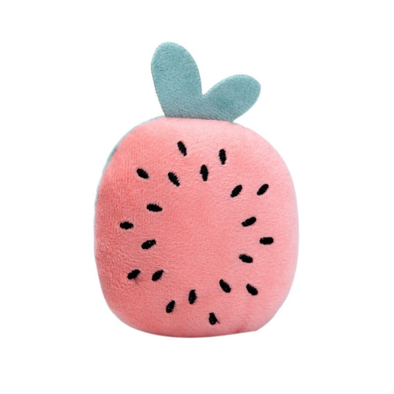Dog Toys Plush Fruit Shaped Squeaky Cleaning Teeth Chew Toy Interactive Pet Molar Pet Toy For Dogs To Relieve Stress