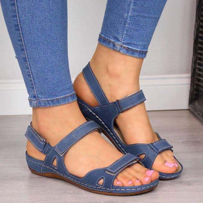 Summer Woman Sandals New College Style Ladies Sandals Low Heel Wedge Casual Women Shoes Fashion Leather New Shoes For Femme