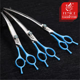 Fenice 7.0 7.5 8.0 Inch Professional Black Grooming Scissors Curved Shear for Teddy/Pomeranian Dogs Pet Grooming Tools JP 440C