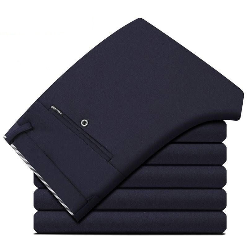 Men's Spring Autumn Fashion Business Casual Long Pants Suit Pants Male Elastic Straight Formal Trousers Plus Big Size 28-40