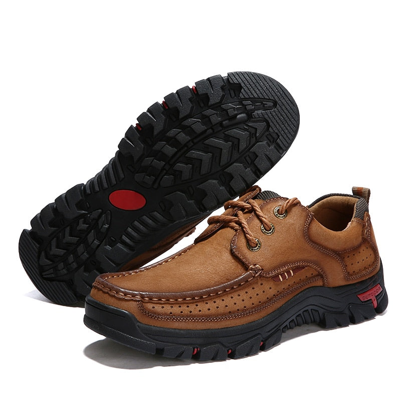 High Quality Men's shoes 100% Genuine Leather Casual Shoes Waterproof  Work Shoes Cow Leather Loafers Plus Size 38-48