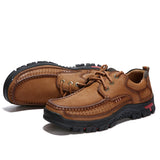 High Quality Men's shoes 100% Genuine Leather Casual Shoes Waterproof  Work Shoes Cow Leather Loafers Plus Size 38-48