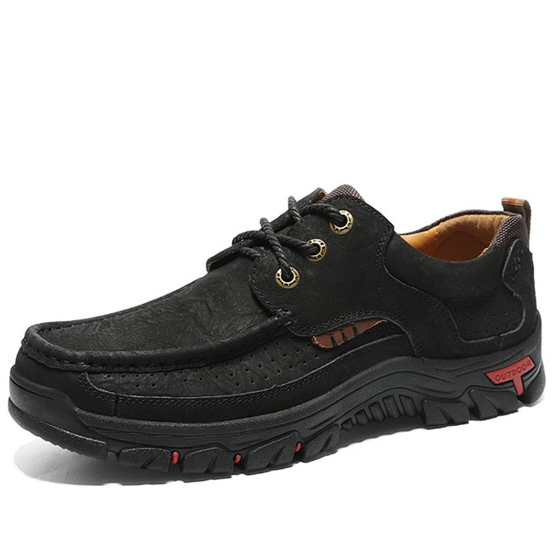 High Quality Men's shoes 100% Genuine Leather Casual Shoes Waterproof  Work Shoes Cow Leather Loafers Plus Size 38-48