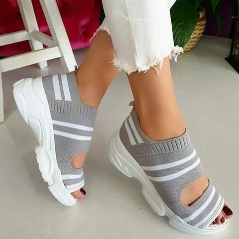 Women sandals 2022 summer shoes woman knitting breathable sandals wedges platform sandals lady comfortable shoes