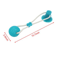 Pets Dog Toys Suction Cup Rubber Dog Chew Toys Pet Ball Tug Toy Tooth Cleaning Chewing Puppy Pet Toy Tug Rope Handle