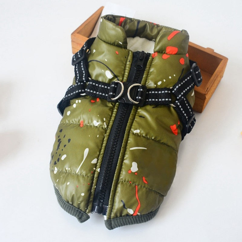 Winter Dog Clothes Waterproof Pet Warm Padded Vest Zipper Jacket Coat For Small Medium Large Dogs Chihuahua Pug Ropa Para Perros