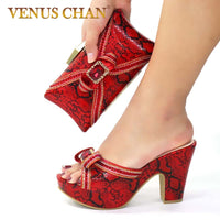 Sexy Style Nigerian Shoe and Bag Set 2020 Fashion African Party Shoes and Bag Shoes with Matching Bags Party Shoes in Fuchsia