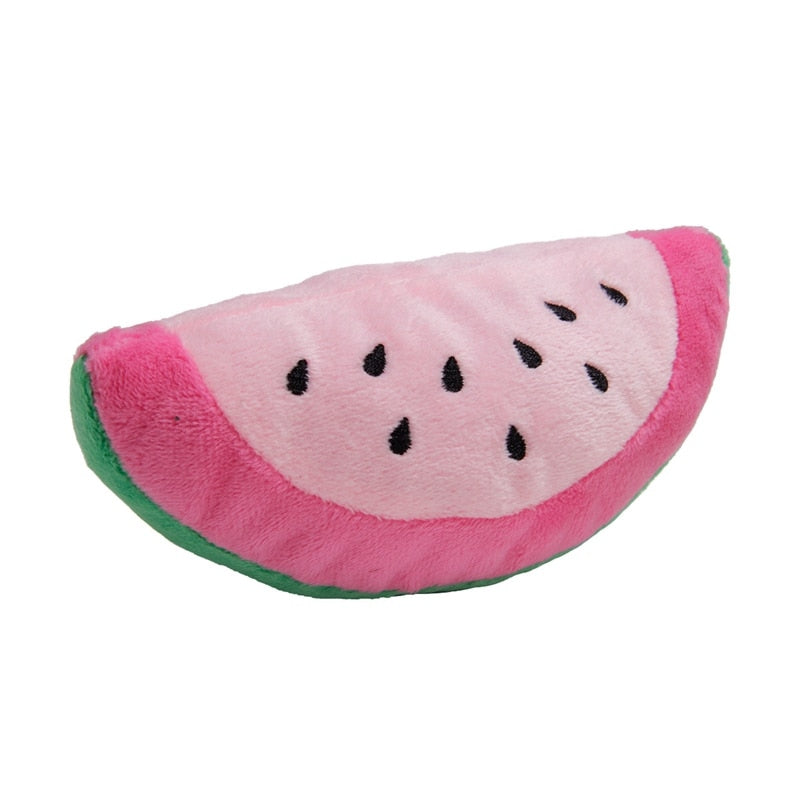 Dog Toys Plush Fruit Shaped Squeaky Cleaning Teeth Chew Toy Interactive Pet Molar Pet Toy For Dogs To Relieve Stress