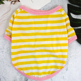 Stripe Summer Spring Dog T-shirt Soft Small Medium Dog Puppy Clothing Shirt Vest Printed Pet Dog Puppy Vest T-shirt  Dog Cloth