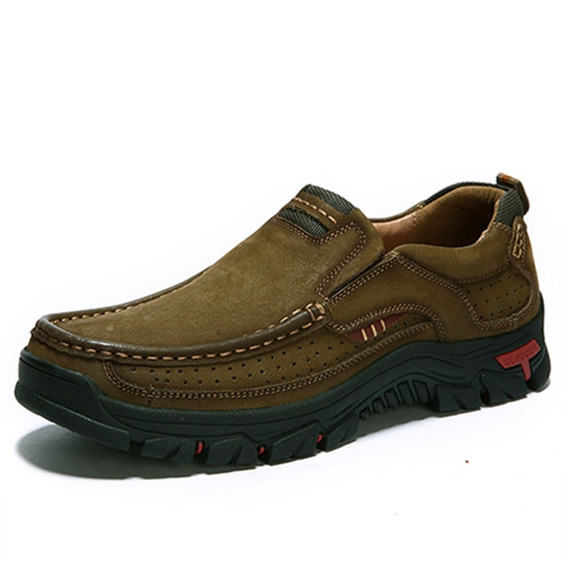High Quality Men's shoes 100% Genuine Leather Casual Shoes Waterproof  Work Shoes Cow Leather Loafers Plus Size 38-48
