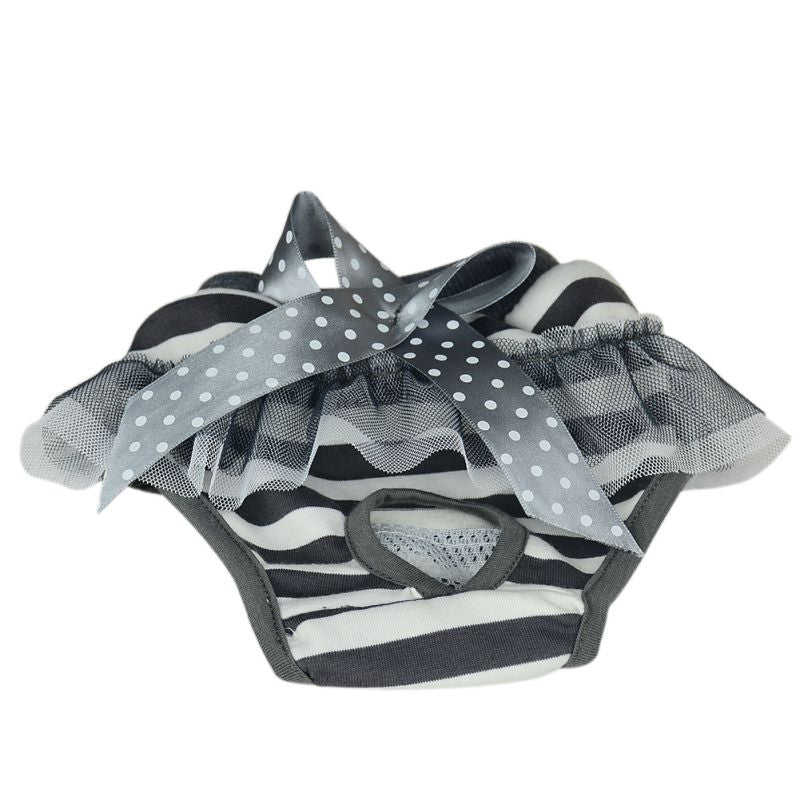 Striped Bow Dog Hygiene Pants Pet Underwear Diaper Dog Puppy Diaper Pants Bow Short Panty Nappy Underwear Dogs Clothes