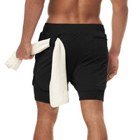 Men Shorts Running Gym Sports Shorts Pocket 2 In 1 Quick Dry Workout Training Gym Fitness Jogging Short Pants Summer Men Shorts