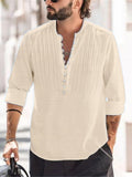 Men's Casual Blouse Cotton Linen Shirt Loose Tops Long Sleeve Tee Shirt Spring Autumn Casual Handsome Men Shirts