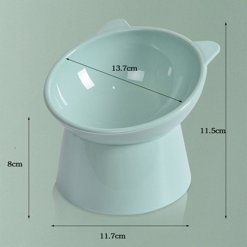 Cat Bowl High Foot Dog Bowl 45°Neck Protector Cat Pet Food Water Bowl Anti-overturning Binaural Pet Feeding Cup Pet Feeder Bowl