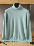 MVLYFLRT Men's 100% pure Mink velvet Cashmere Sweater High Lapels Pullovers Knitted Winter New Tops Long Sleeve High-End Jumpers