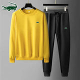 New Embroidery suit CARTELO New high-quality men's leisure sports round neck hoodless sweater pullover+outdoor running pants set
