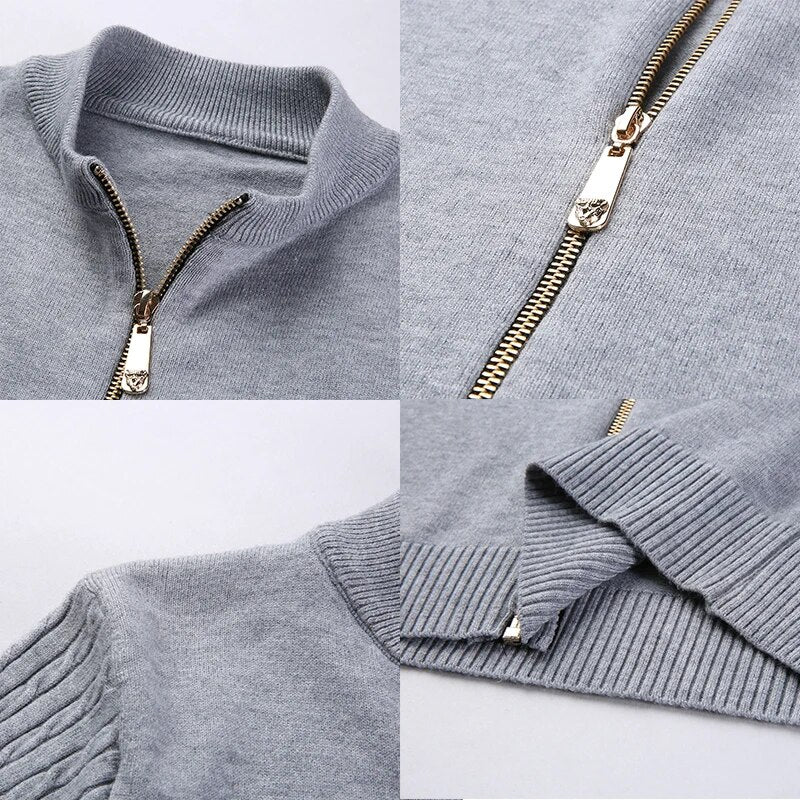 BROWON 2023 Cardigan Autumn Winter Knitted Cardigan for Men Sweater  Slim Fit Sweaters Men Coat Pure Color Jacket Cardigan
