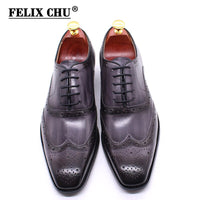 Big Size 6-13 Luxury Men Dress Shoes Genuine Calf Leather Oxford Shoes for Men Wingtip Brogue Comfortable Mens Formal Shoes Male