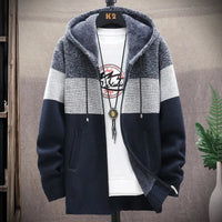 2023 Autumn and Winter New Fashion Trend Plus Fleece Hooded Sweater Men's Casual Loose Thickened Warm High-Quality Sweater M-5XL