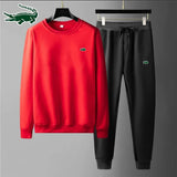 New Embroidery suit CARTELO New high-quality men's leisure sports round neck hoodless sweater pullover+outdoor running pants set