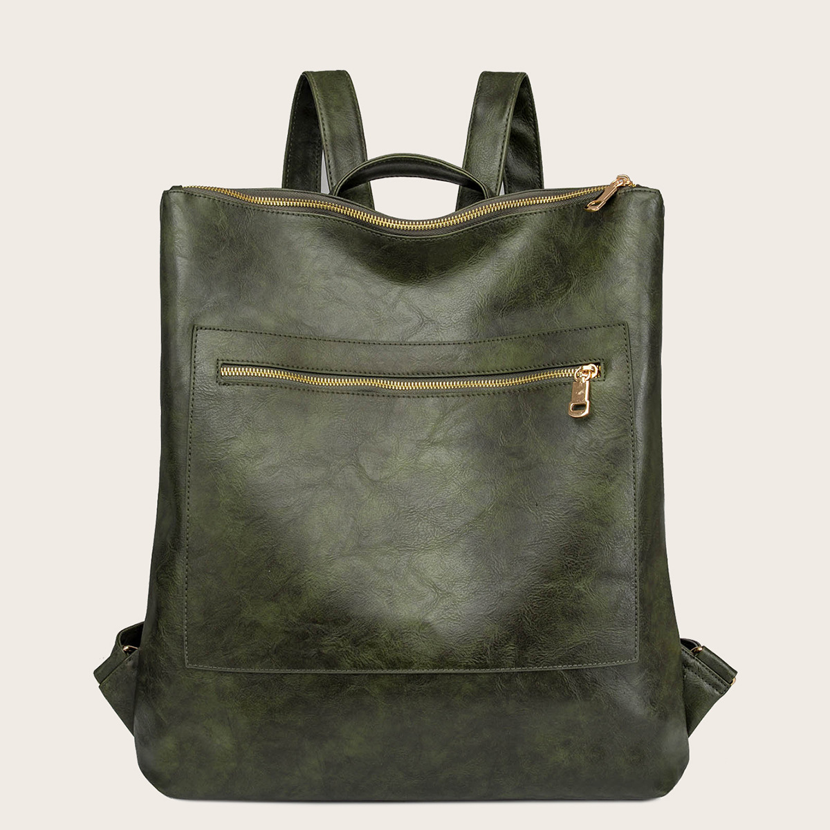 Retro Zipper Large-Capacity Backpack