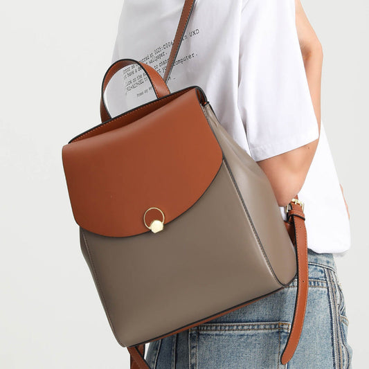 Large-Capacity Patchwork Cover Type Travel Backpack